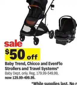 Meijer Baby Trend, Chicco and EvenFlo Strollers and Travel Systems offer