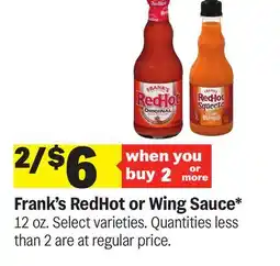 Meijer Frank's RedHot or Wing Sauce offer