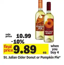 Meijer St. Julian Cider Donut or Pumpkin Pie offer