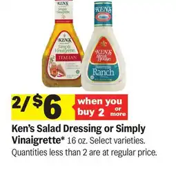 Meijer Ken's Salad Dressing or Simply Vinaigrette offer