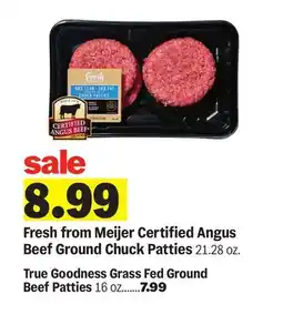 Meijer Fresh from Meijer Certified Angus Beef Ground Chuck Patties offer