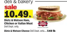 Meijer Dietz & Watson Ham, Chicken or Italian Meat offer