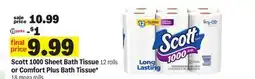 Meijer Scott 1000 Sheet Bath Tissue 12 rolls or Comfort Plus Bath Tissue* 18 mega rolls offer