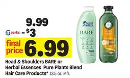 Meijer Head & Shoulders BARE or Herbal Essences Pure Plants Blend Hair Care Products offer