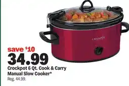 Meijer Crockpot 6 Qt. Cook & Carry Manual Slow Cooker offer