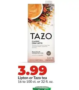 Hy-Vee Lipton or Tazo tea offer