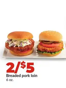 Hy-Vee Breaded pork loin offer