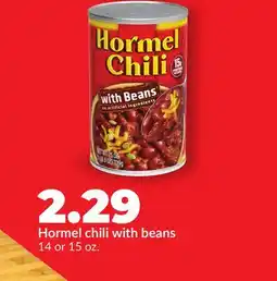 Hy-Vee Hormel chili with beans offer