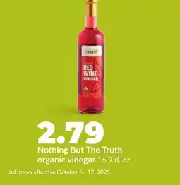 Hy-Vee Nothing But The Truth organic vinegar offer