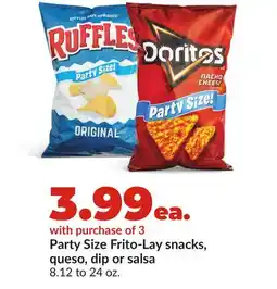 Hy-Vee Party Size Frito-Lay snacks, queso, dip or salsa offer