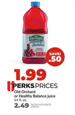 Hy-Vee Old Orchard or Healthy Balance juice offer