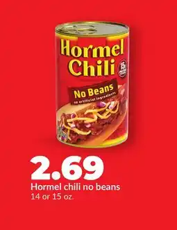 Hy-Vee Hormel chili no beans offer