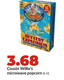 Hy-Vee Cousin Willie's microwave popcorn offer