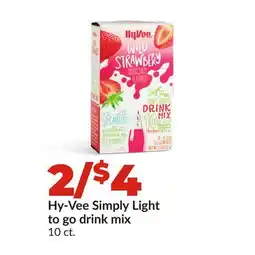 Hy-Vee Hy-Vee Simply Light to go drink mix offer