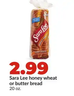 Hy-Vee Sara Lee honey wheat or butter bread offer