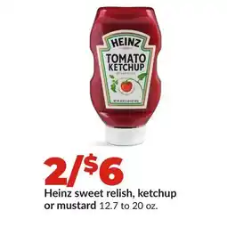 Hy-Vee Heinz sweet relish, ketchup or mustard offer