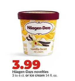Hy-Vee Häagen-Dazs novelties 3 to 6 ct. or ice cream 14 fl. oz offer