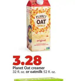 Hy-Vee Planet Oat creamer 32 fl. oz. or oatmilk 52 fl. oz offer