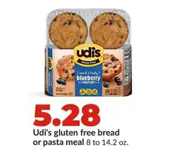 Hy-Vee Udi's gluten free bread or pasta meal offer