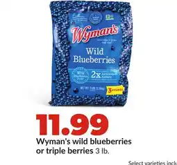 Hy-Vee Wyman's wild blueberries or triple berries offer