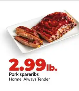 Hy-Vee Pork spareribs offer
