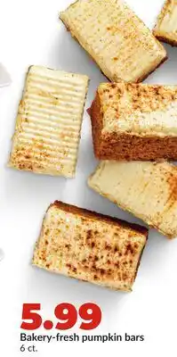 Hy-Vee Bakery-fresh pumpkin bars offer