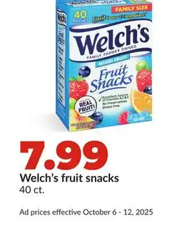 Hy-Vee Welch's fruit snacks offer