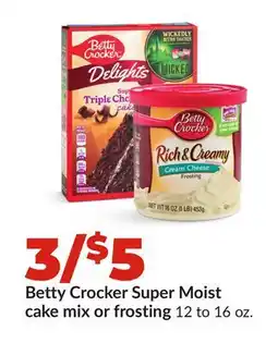Hy-Vee Betty Crocker Super Moist cake mix or frosting offer
