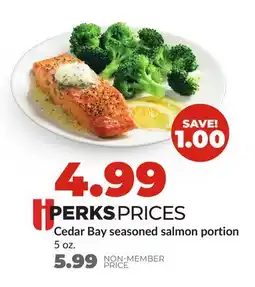 Hy-Vee Cedar Bay seasoned salmon portion offer