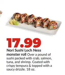 Hy-Vee Nori Sushi Loch Ness monster roll offer