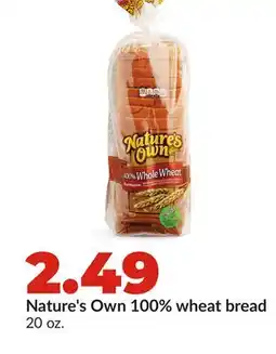 Hy-Vee Nature's Own 100% wheat bread offer