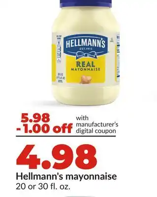 Hy-Vee Hellmann's mayonnaise offer