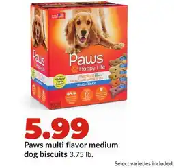 Hy-Vee Paws multi flavor medium dog biscuits offer
