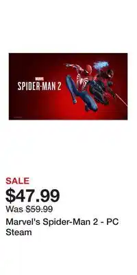 Game Stop Marvel's Spider-Man 2 - PC Steam offer