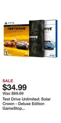 Game Stop Test Drive Unlimited: Solar Crown - Deluxe Edition GameStop Exclusive - PlayStation 5 offer