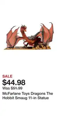 Game Stop McFarlane Toys Dragons The Hobbit Smaug 11-in Statue offer