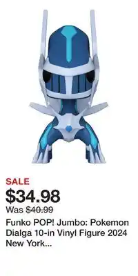Game Stop Funko POP! Jumbo: Pokemon Dialga 10-in Vinyl Figure 2024 New York Comic Con Exclusive offer