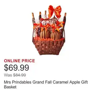 Costco Mrs Prindables Grand Fall Caramel Apple Gift Basket offer