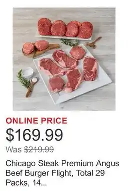 Costco Chicago Steak Premium Angus Beef Burger Flight, Total 29 Packs, 14 Lbs. Total offer