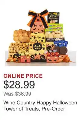 Costco Wine Country Happy Halloween Tower of Treats, Pre-Order offer
