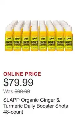 Costco SLAPP Organic Ginger & Turmeric Daily Booster Shots 48-count offer