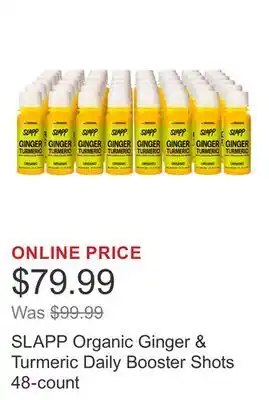 Costco SLAPP Organic Ginger & Turmeric Daily Booster Shots 48-count offer