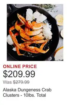 Costco Alaska Dungeness Crab Clusters - 10lbs. Total offer