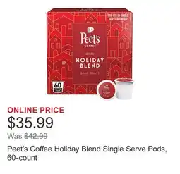 Costco Peet's Coffee Holiday Blend Single Serve Pods, 60-count offer