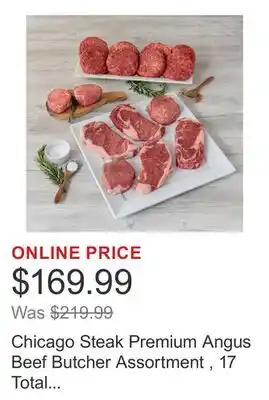 Costco Chicago Steak Premium Angus Beef Butcher Assortment , 17 Total Packs, 8 Lbs. Total offer