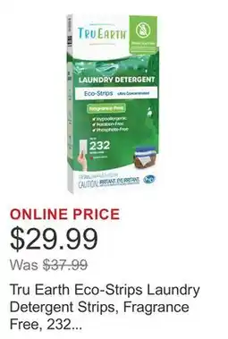 Costco Tru Earth Eco-Strips Laundry Detergent Strips, Fragrance Free, 232 Loads, 116 Strips offer
