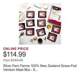 Costco Silver Fern Farms 100% New Zealand Grass-Fed Venison Meat Box - 9 Total Packs, 7.87 Lbs. Total offer