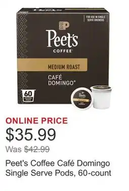 Costco Peet's Coffee Café Domingo Single Serve Pods, 60-count offer