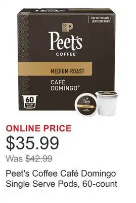 Costco Peet's Coffee Café Domingo Single Serve Pods, 60-count offer
