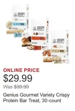 Costco Genius Gourmet Variety Crispy Protein Bar Treat, 30-count offer